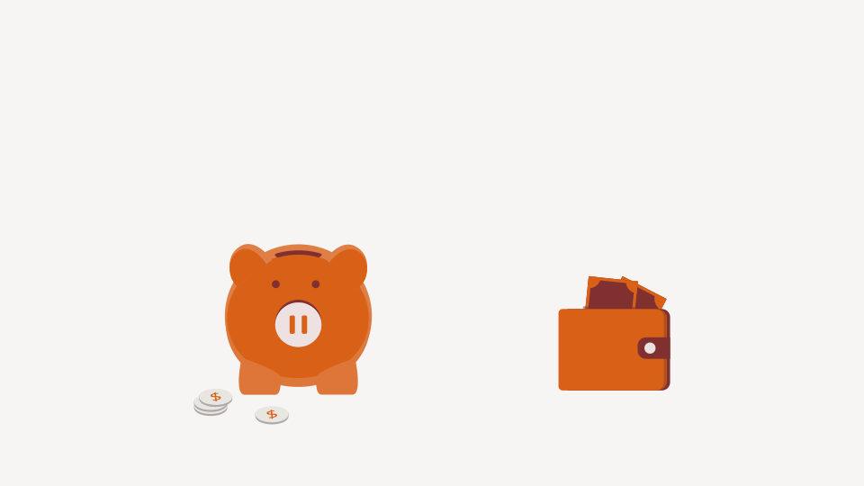 Piggy bank and wallet illustration