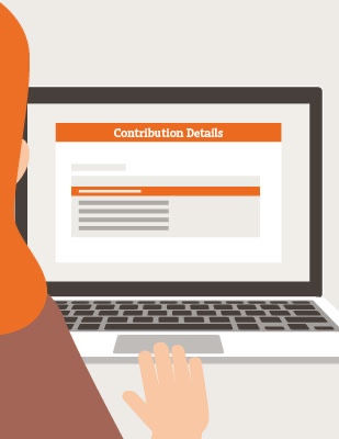 An illustration of someone accessing the contribution details.