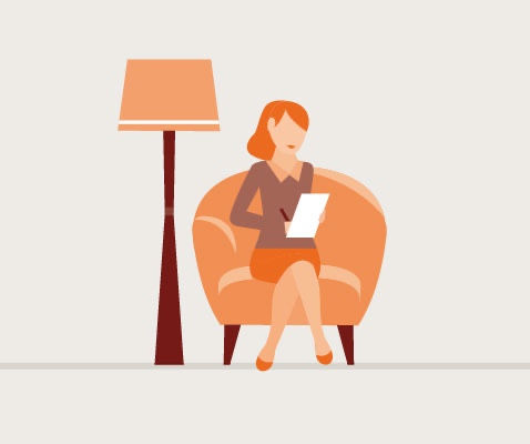 writing-illustrations An illustration of someone writing.