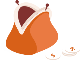 An animation of a purse